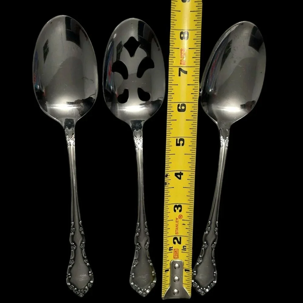VTG Oneida Mansion Hall 6 Pc Serving Set Gravy Ladle Spoons Sugar Knife Floral